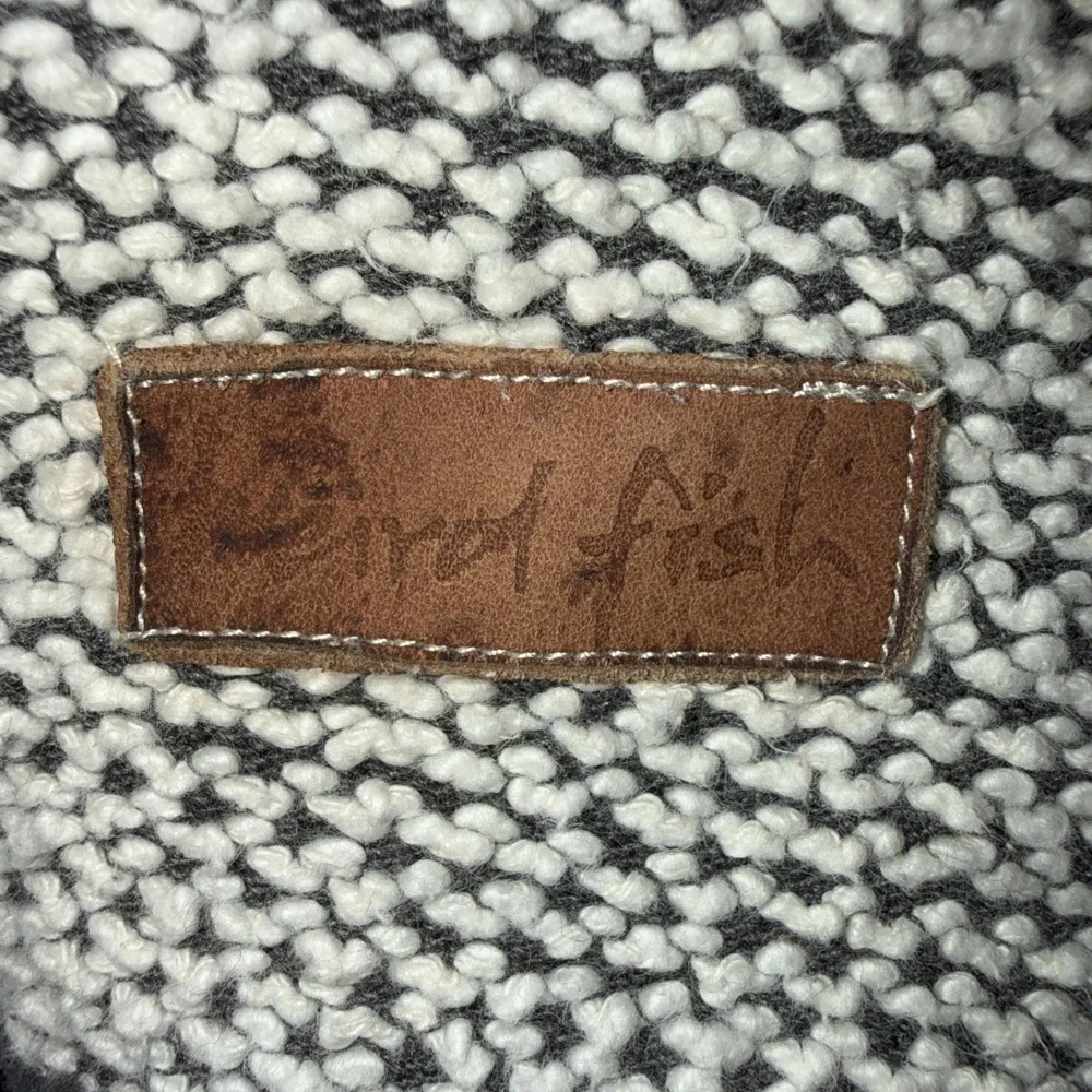 Weird Fish Macaroni 1/4 Zip Textured Jumper Womens L Gray Long Sleeve Cotton